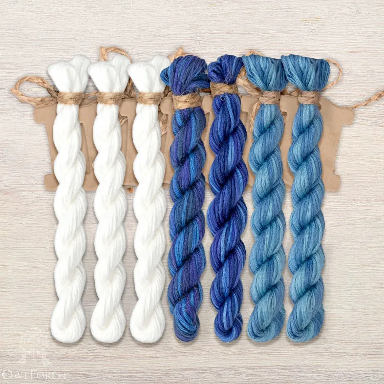 Набор ниток OwlForest для схемы «Снежный февраль» (ПНК)