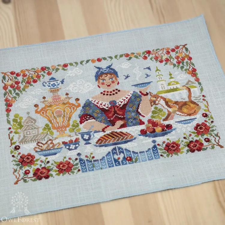 Схема для вышивания «У самовара» 