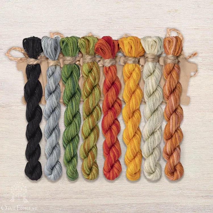 Набор ниток OwlForest для схемы «Тыквенный кот» (DMC)