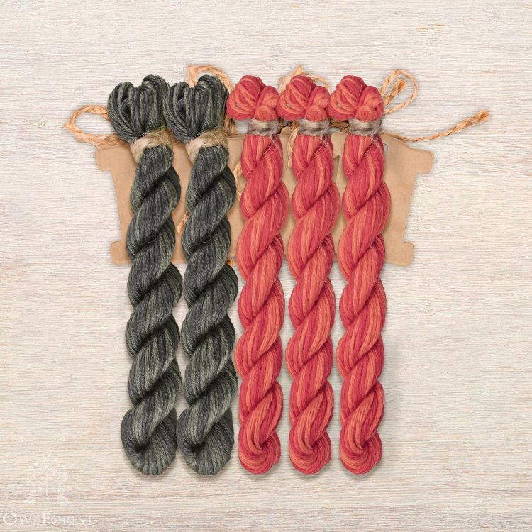 Набор ниток OwlForest для схемы «Красные кони» (ПНК)