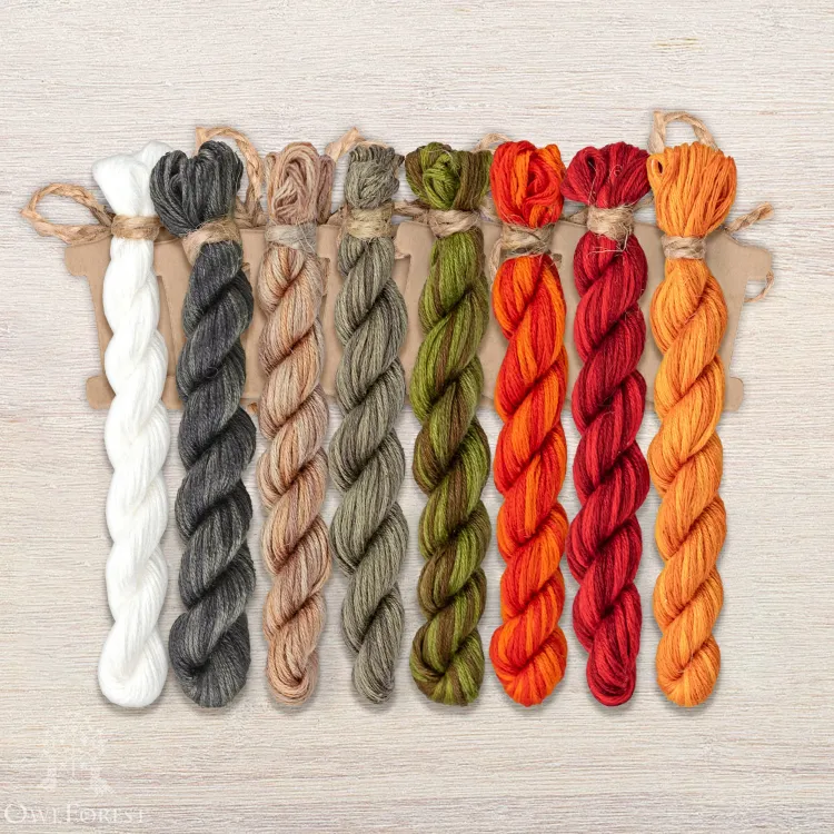 Набор ниток OwlForest для схемы «Портрет Садовницы» (ПНК им. Кирова)