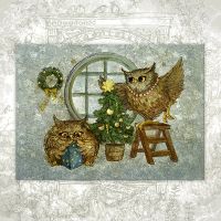 Открытка «Новогодние совы»