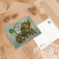 Открытка «Новогодние совы»