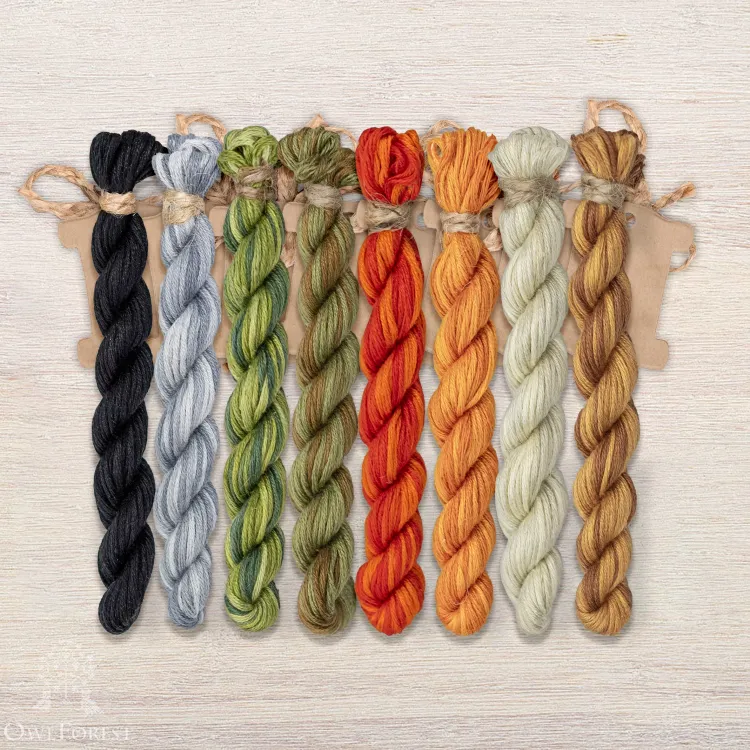 Набор ниток OwlForest для схемы «Тыквенный кот» (ПНК)