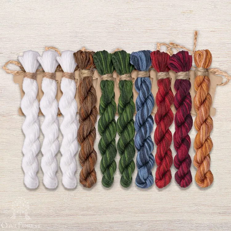 Набор ниток OwlForest для схемы «В лесу родилась ёлочка» (DMC)