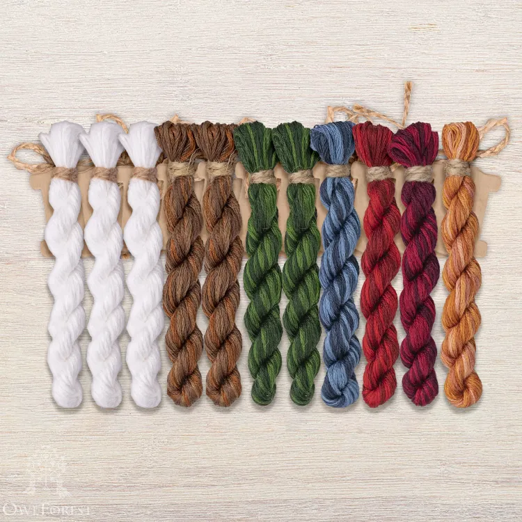 Набор ниток OwlForest для схемы «В лесу родилась ёлочка» (DMC)