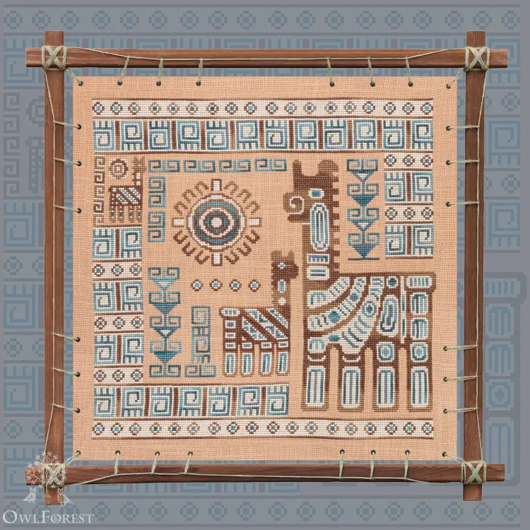 Электронная схема «Индейские мотивы. Ламы» 3 цвета