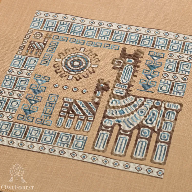 Электронная схема «Индейские мотивы. Ламы» 3 цвета