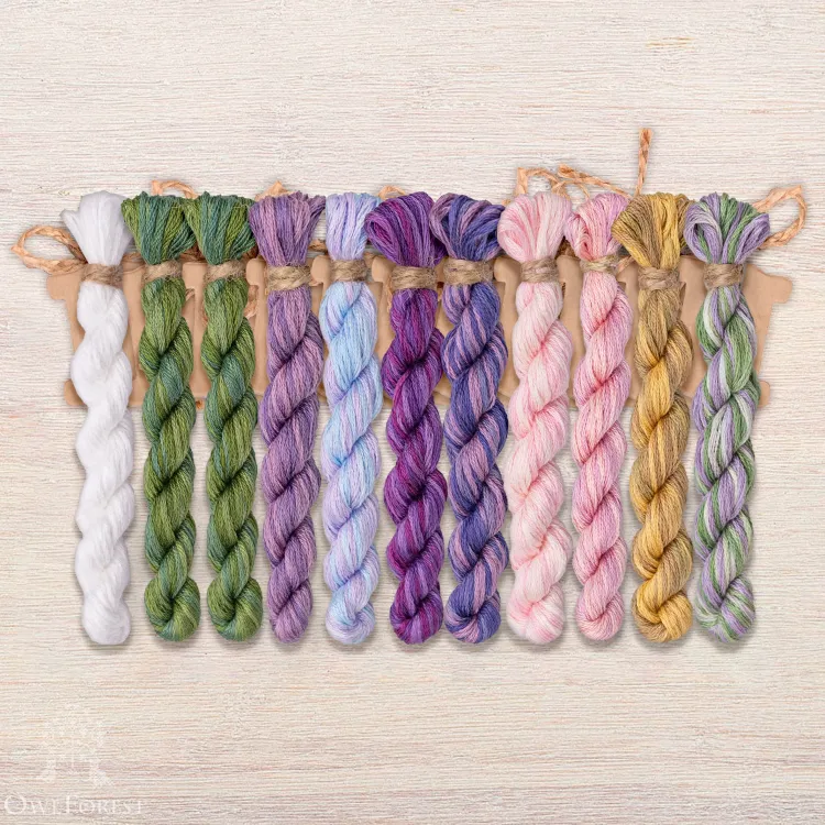 Набор ниток OwlForest для схемы «Свидание в сиреневом саду» (DMC)