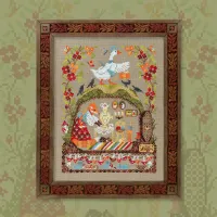 Схема для вышивания «Лесные домишки. Гусь и Лиса» 