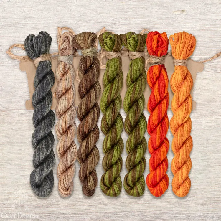 Набор ниток OwlForest для схемы «Портрет Охотника» (ПНК)