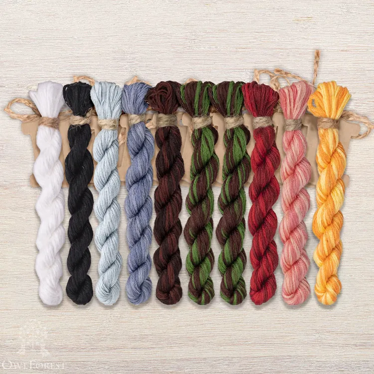 Набор ниток OwlForest для схемы «Кот учёный» (DMC)