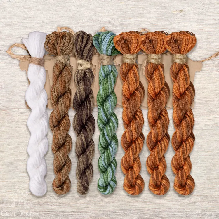 Набор ниток OwlForest для схемы «Бант Сосновый» (DMC)