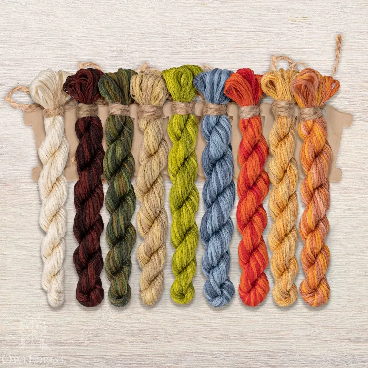 Набор ниток OwlForest для схемы «Маленький лесной народец. Лягушечка» (DMC)