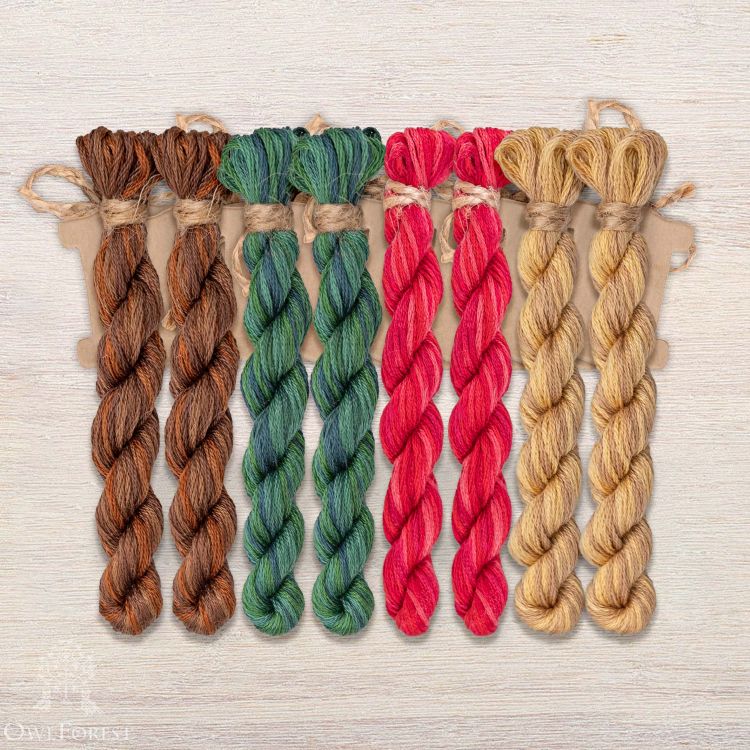 Набор ниток OwlForest для схемы «Ночные трели гранатовых птиц» (DMC)