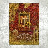 Открытка «Осенние коты»