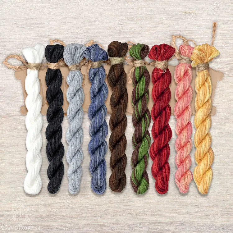 Набор ниток OwlForest для схемы «Кот учёный» (ПНК)