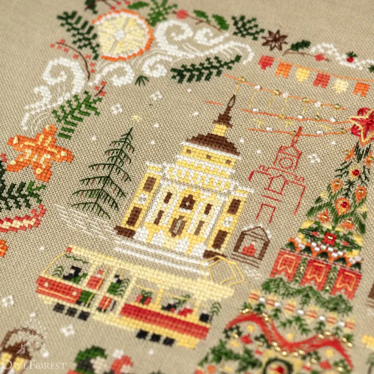 Схема для вышивания «Городская ёлка» 
