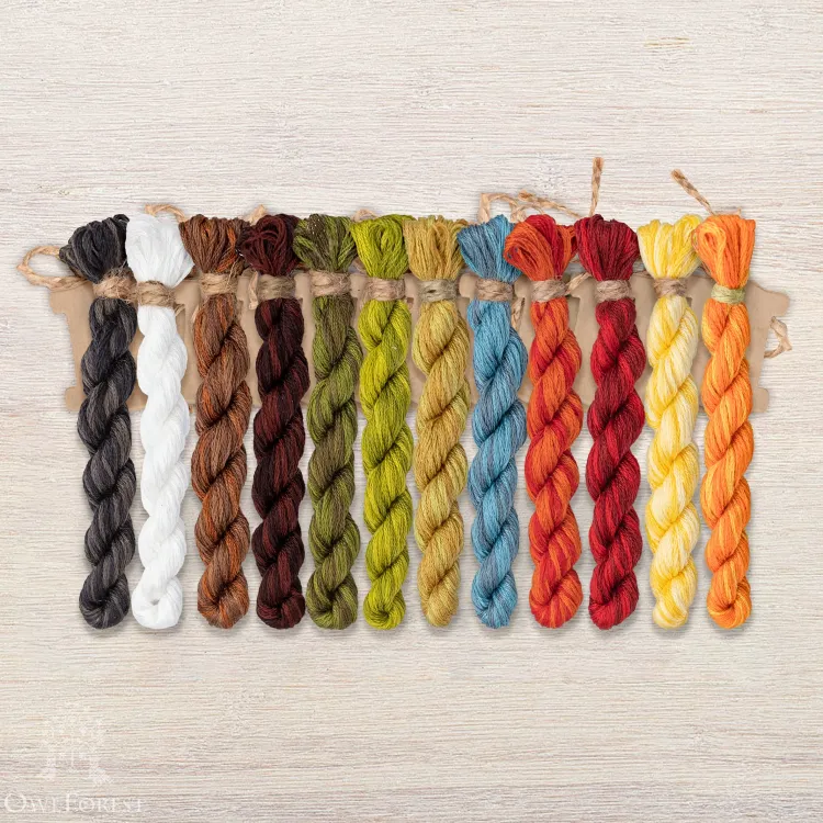 Набор ниток OwlForest для схемы «Лесные домишки. Гусь и Лиса» (DMC)