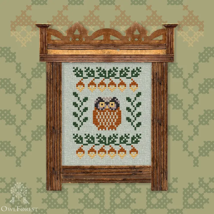 Бесплатная схема для вышивания «Мохноногий сычик» 