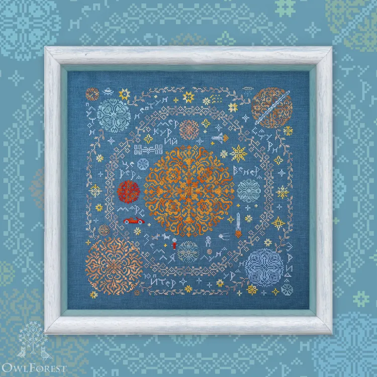 Электронная схема «Вокруг Солнца» c русскими надписями