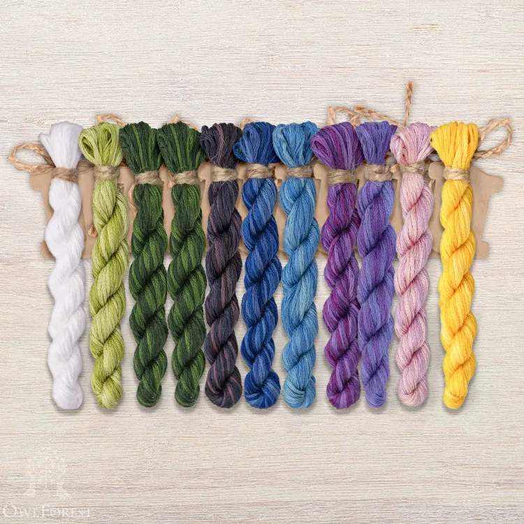 Набор ниток OwlForest для схемы «Цветочный шар» (DMC)